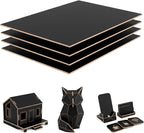 4 Pack Double-Sided Pre-Painted Colored Plywood Sheets, 11.7"x8.27"x1/8" by Creatorally