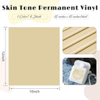 Tintnut Skin Tone Permanent Vinyl 8 Sheets 12x10in Beige Adhesive Vinyl | Solid - Image 2