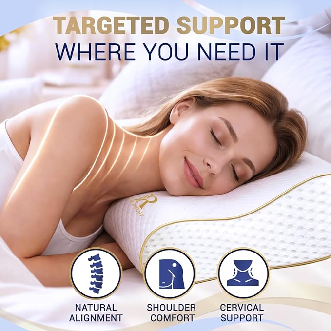Cervical Memory Foam Pillow – 4-Layer Adjustable King Size Contour Design - Image 3