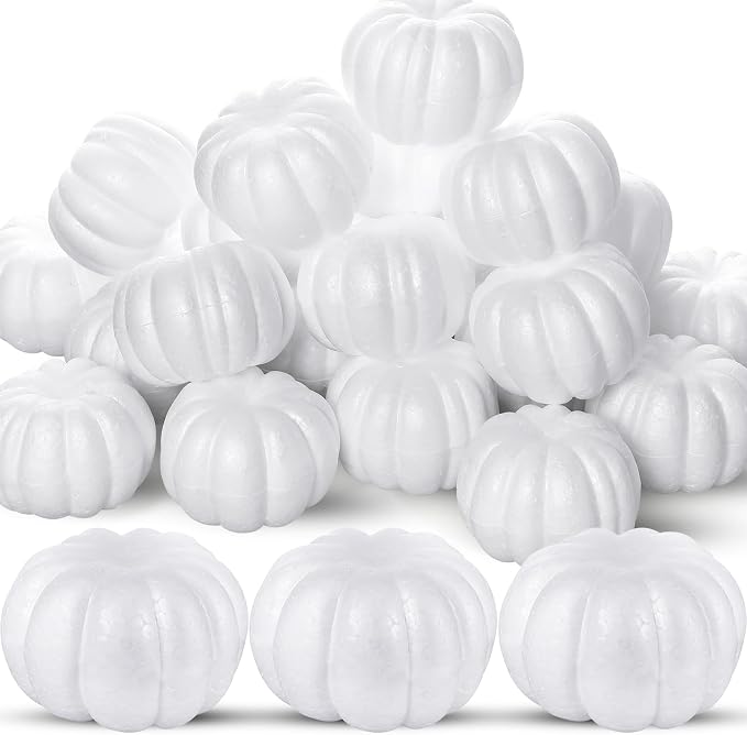 Lenwen 24 Pcs Fall White Foam Pumpkins by Lenwen