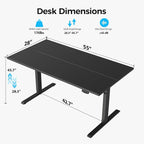 Agilestic Electric Standing Desk, 55 x 28 Inches Height Adjustable Desk - Image 8