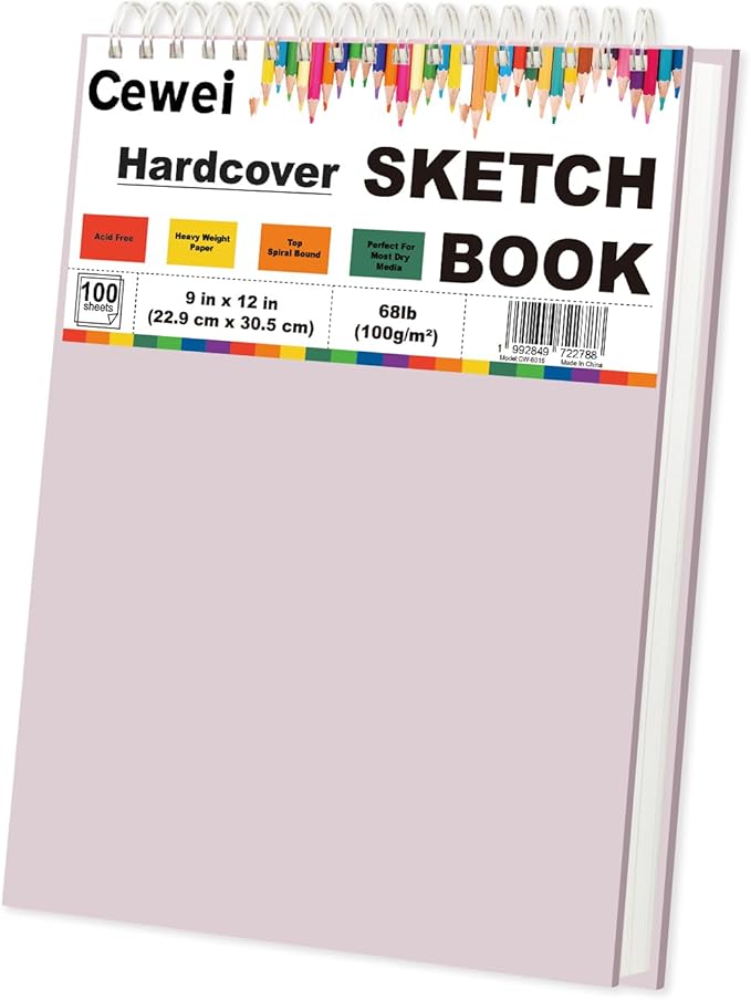 Cute Sketch Book for Kids Ages 8-12 Girls, 1 Pack-100 Sheets Purple Sketch Book by Unknown