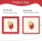 10x10 Picture Frame with Wavy Mat, Wooden Real Glass 10 x 10 Photo Frame - Image 2