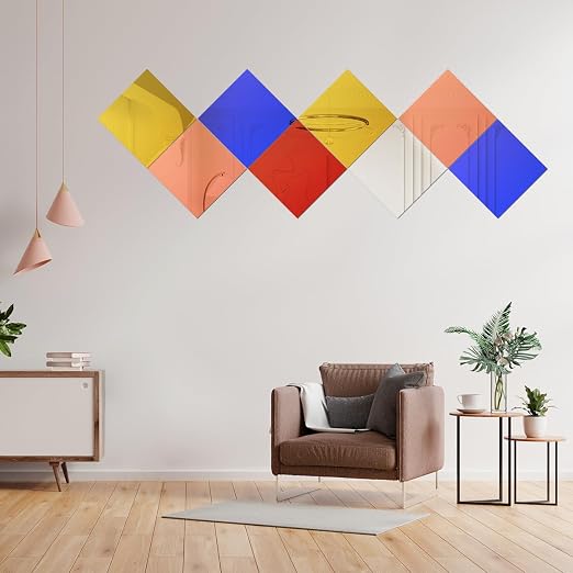 5 Pcs 8 x8 Inch Colorful Acrylic Mirror Sheet, 1/8 Inch Thick Opaque Glossy - Image 5