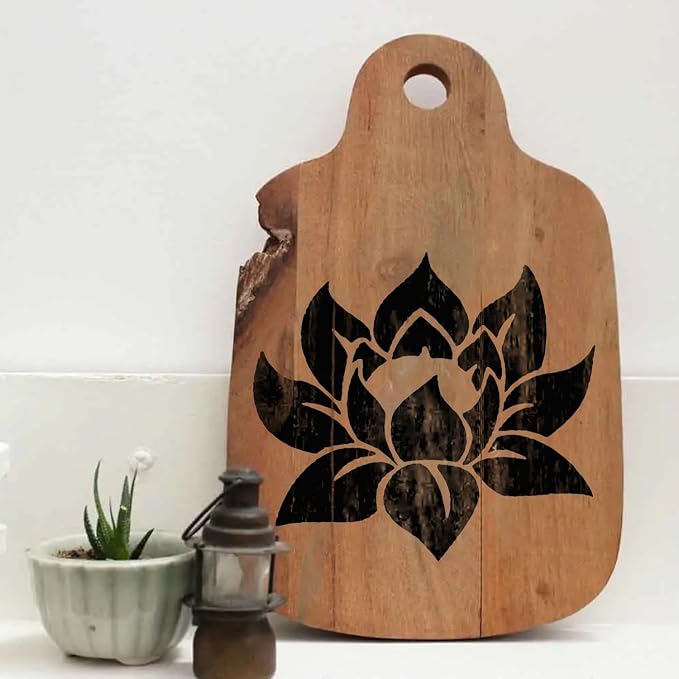 Large 12"x12" Lotus Stencil for Painting on Wood, Furniture - Image 5