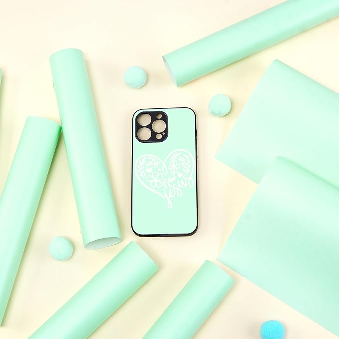 Tintnut Boho Permanent Vinyl 8 Pcs 12x10in Light Aqua Blue Adhesive Vinyl | - Image 7