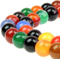 MJDCB AAA Natural Multicolor Agate Beads Round Colorful Stone Energy Healing by MJDCB