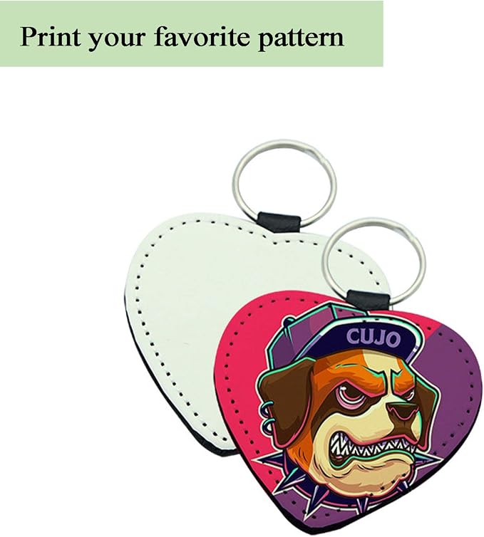 12 Pcs Sublimation Blank Keychains, PU Leather White Keychains Ornament Pendants - Image 4