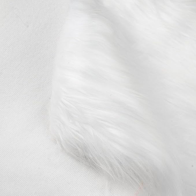 White Faux Fur Fabric by The Yard - Image 4