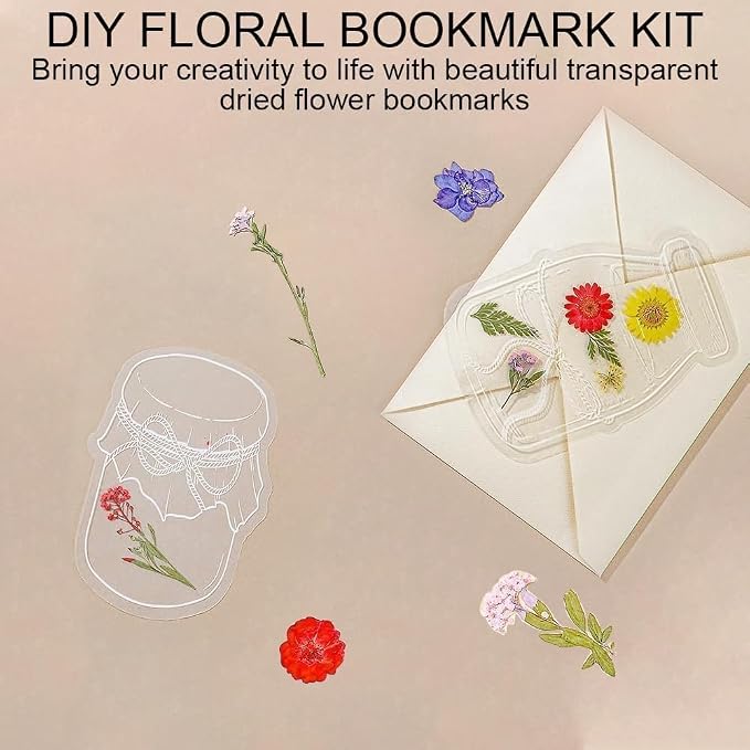 Dried Flower Bookmark Making, Handmade Clear Plastic Floral Book Marks - Image 4