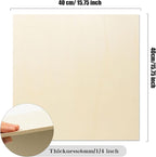 6 Pack 16 x 16 x 1/4 Inch-6mm Thick Basswood Sheets - Image 2