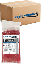 Kable Kontrol Red Zip Ties 8 Inch 10, 50 Lbs Tensile Strength, Bulk Pack by KABLEKONTROL%C2%AE