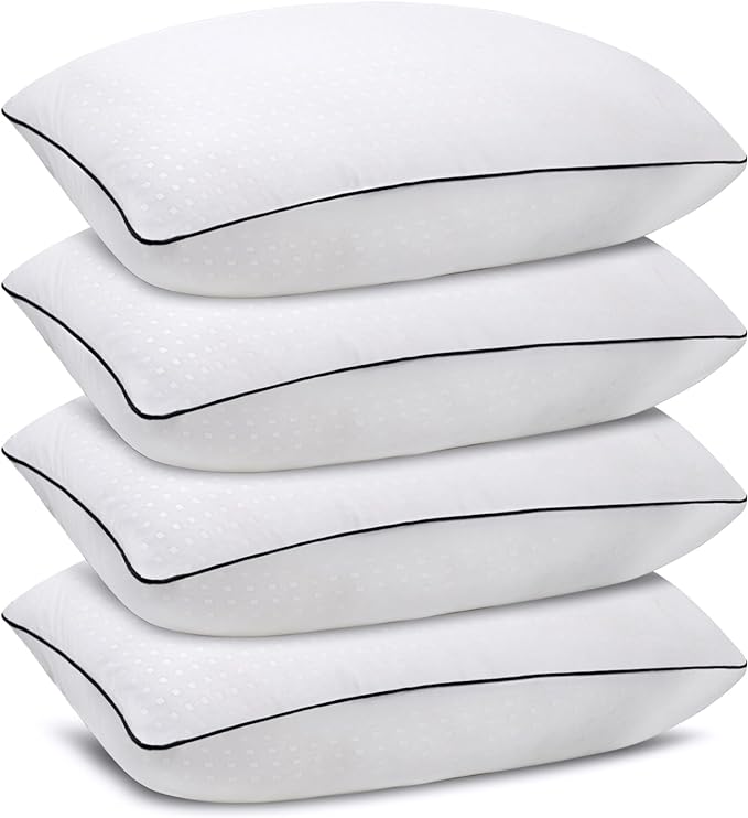 Queen Size Bed Pillows for Sleeping 4 Pack, Luxury Hotel Pillows, Comfortable by Higoom