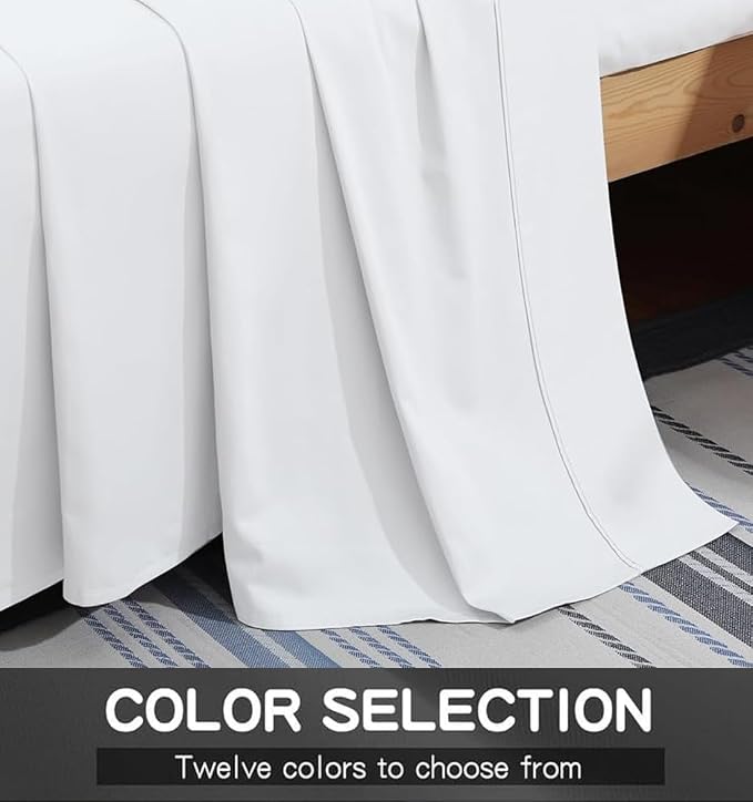 Mattress-Homes California King 100% Egyptian Cotton Top Sheet 1Pcs, Cool & - Image 3