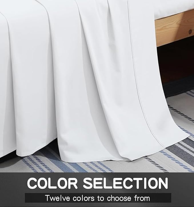 Mattress-Homes Flat Sheets Only King Size 100% Egyptian Cotton Top Sheet 1PC - Image 3