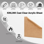 KINLINK 18x24 Plexiglass Sheets 1/8 inch Thick, 3mm Clear Cast Acrylic Sheet - Image 4