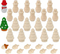 30Pcs Unfinished Wooden Set, Snowman Dolls Craft Christmas Tree Acorns Blank by Luckforest