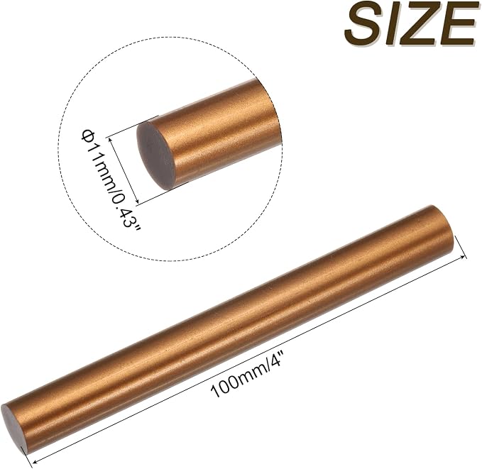 uxcell Mini Hot Glue Sticks for Glue Gun 11mm x 100mm Bronze Red 12pcs - Image 2