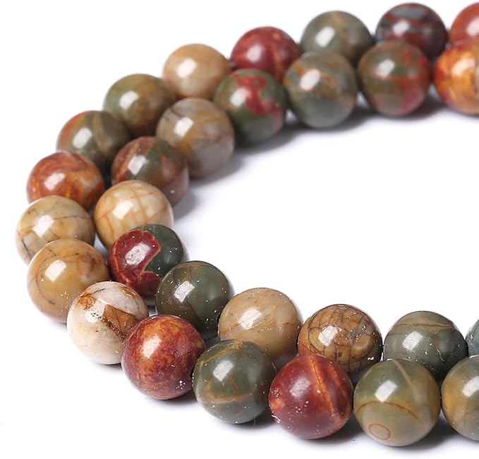 4mm 90pcs Natural Picasso Jasper Beads Healing Power Stones Round Loose - Image 4