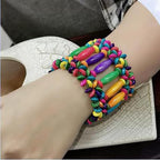 400Pcs Large Hole Wood Beads, BetterJonny Assorted Color Wooden Beads Hair - Image 3