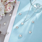 Beebeecraft 10Pcs Puffy Heart Charms, Small 0.6in 925 Sterling Silver Plated - Image 3