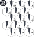 Tebik Hand Lettering Pens, 15 Pack Calligraphy Brush Pen Markers Black Ink - Image 3