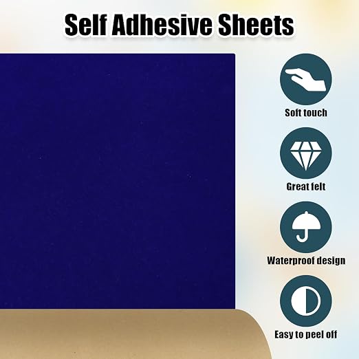 Biaungdo Self Adhesive Felt Sheets, Dark Blue Felt Sheet 17.7 x 117 Inch | - Image 2