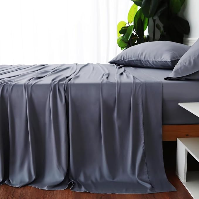 Bamboo Viscose Flat Sheets Only, 400 Thread Count Sateen Weave Cal King Size - Image 4