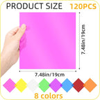 120Pcs Colored Cellophane Sheets, Transparent Plastic Sheets, Cellophane Wrap - Image 3