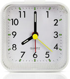 Lamisola Small White Kids Desk Battery Alarm Clock, Analog Travel Clock by AlarmClock