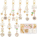 SUNNYCLUE 1 Box 156Pcs DIY 8 Sets Keychain Making Kit Bows Key Chain Charm Bead by SUNNYCLUE