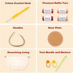 Noocro Crochet Kit for Intermediate or Advanced Level, Floral Raffia Bucket Bag - Image 3