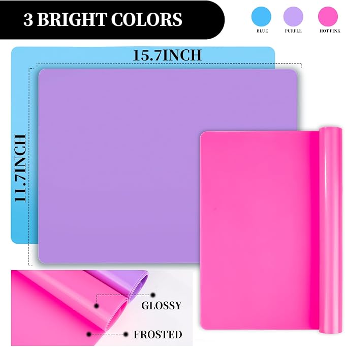 LEOBRO Silicone Mat for Resin Molds, UV Resin, Play Dough Mat, Clay Mat - Image 2