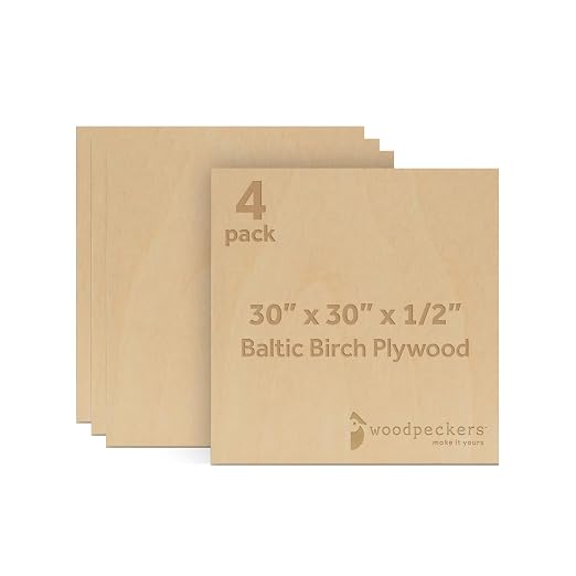 Baltic Birch Plywood 12 mm, 1/2 Inch Craft Wood, B/BB Grade, Stronger Than by Woodpeckers