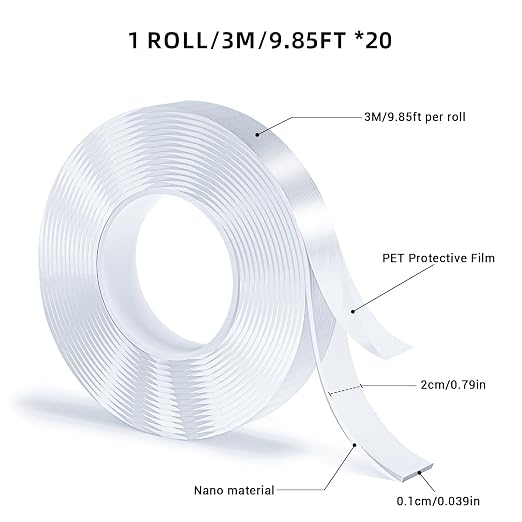 20 Rolls Double Sided Tape, Nano Tape, Transparent Adhesive Tape, Traceless - Image 2