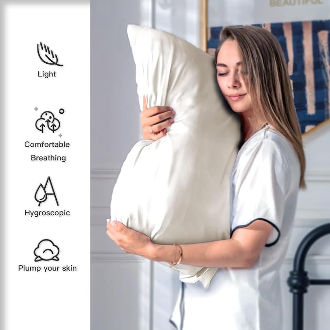 Silk Pillow Cases 2 Pack Soft Breathable and Sliky King Size Pillow Cases Set - Image 3