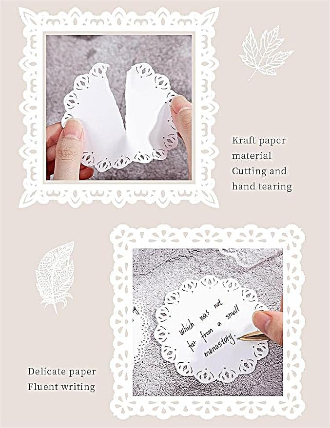 Diuhofart 60Pcs Large Scrapbook Embellishments Frame Lace Paper Cutout - Image 5