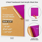 1/8 Thick 10 x 10 inch Translucent Acrylic Sheets - Image 2