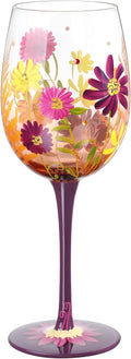 NymphFable Forever Flower Wine Glass 15oz Hand Painted Wine Glasses, Colorful by NymphFable