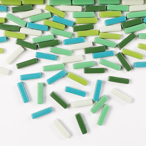 1 LB 5x20mm Glass Strips Mosaic Tiles by BuenoarteMosaicStone