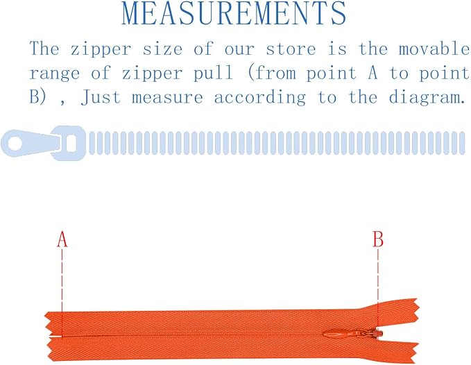 ANPURZII 10PCS #3 26 Inch Vermilion Orange Invisible Zippers - Image 2