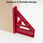 Premium Carpenter Square Hole Scribing Ruler Woodworking Square 22.5-90 Degree - Image 7