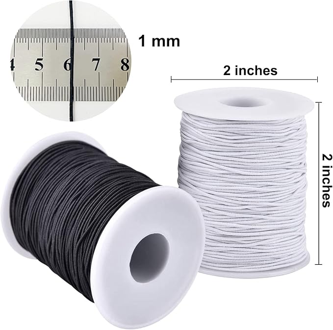 LUSTEMBER Stretchy String for Bracelets, 4 Rolls 1 mm Sturdy Elastic String - Image 2