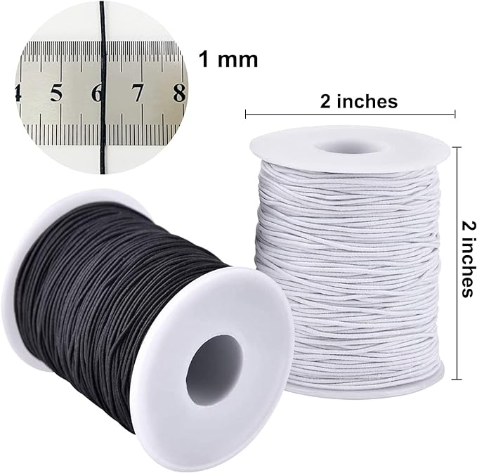 LUSTEMBER Elastic String for Bracelets, 2 Rolls 1 mm Sturdy Stretchy Elastic - Image 2