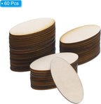 PATIKIL 20x10x1.7mm Wood Pieces, 60 Pack Unfinished Oval Wood Shapes Blank - Image 3