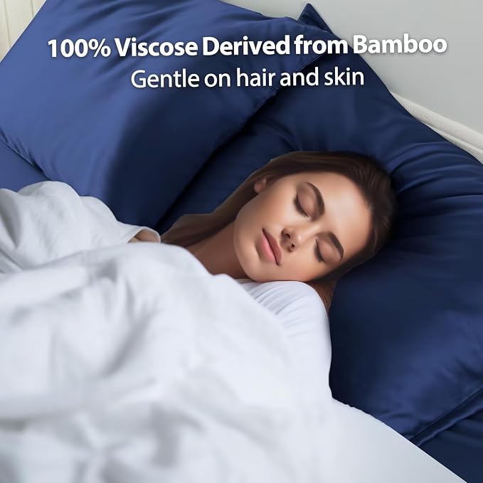 4 Pack Cooling Pillow Cases, Viscose Derived from Bamboo Pillow Protectors King - Image 6