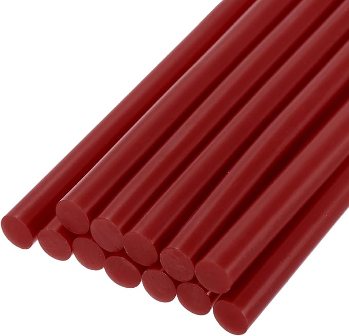 uxcell Mini Hot Glue Sticks for Glue Gun 7mm x 200mm Wine Red 12pcs by uxcell