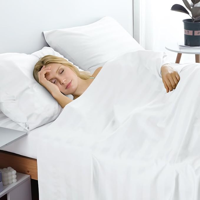 2-Pack Cotton TwinXL Flat Sheet Only, 600 Thread Count 100% Egyptian Cotton Top - Image 6