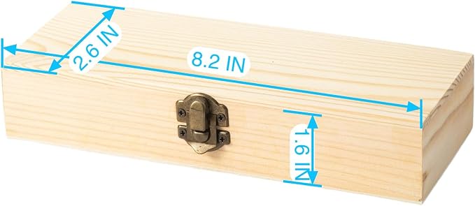 8PCS Wooden Storage Box Unfinished Wooden Small Box 8.2X2.6X1.6 Inch Souvenir - Image 2
