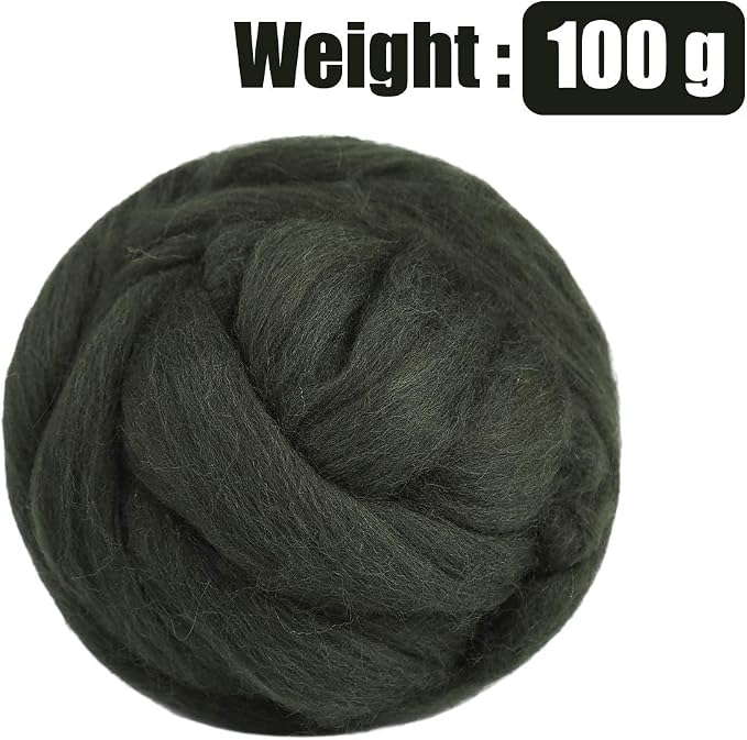 3.53oz Wool Roving, Wool Felting Supplies, Pure Wools, Chunky Yarn, Spinning - Image 2